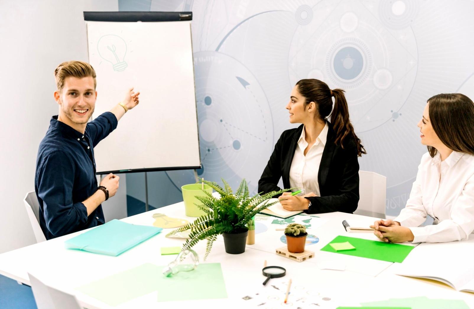Modern classroom setting designed for collaborative financial learning and discussion